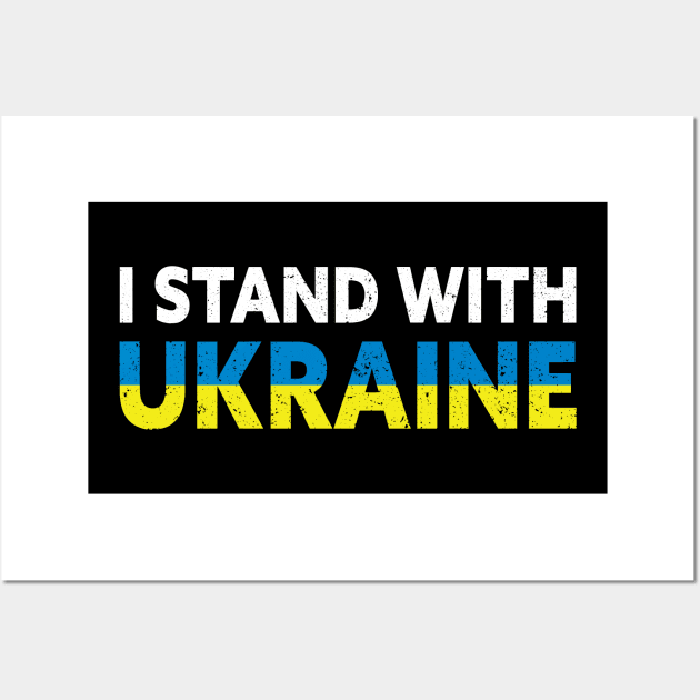 I Stand With Ukraine With Ukrainian Flag Wall Art by Julorzo